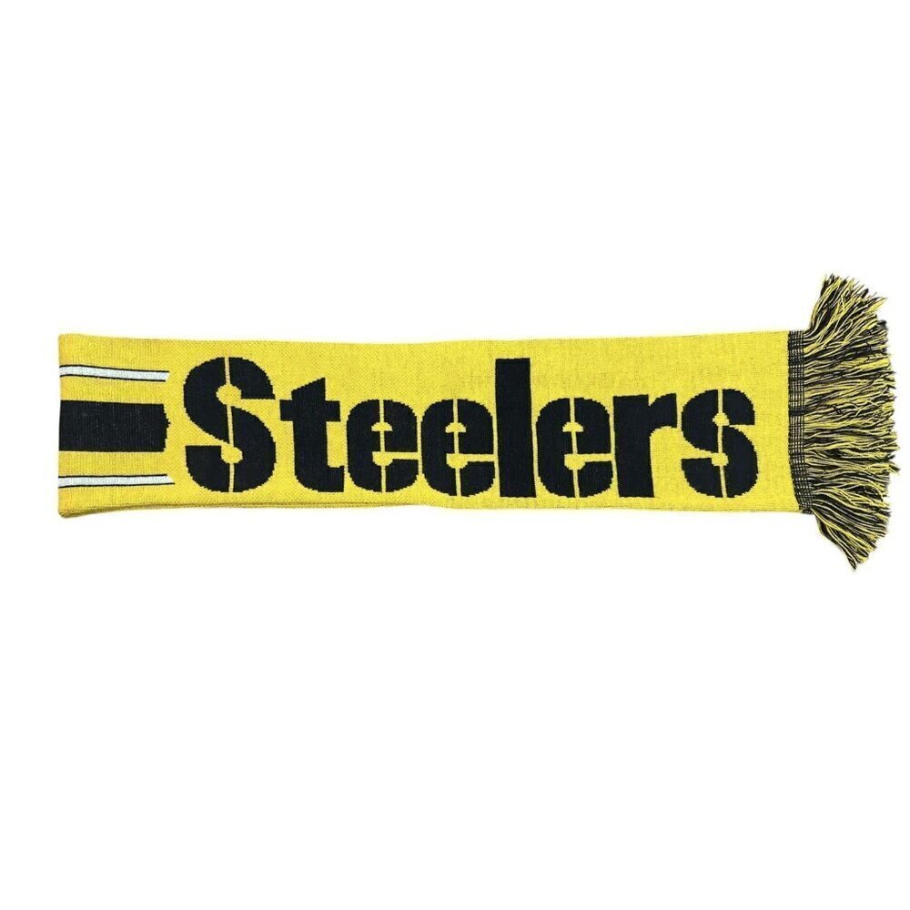 Pittsburgh Steelers Winter Scarf Licensed NFL Football Unisex Yellow Black - Picture 2 of 4